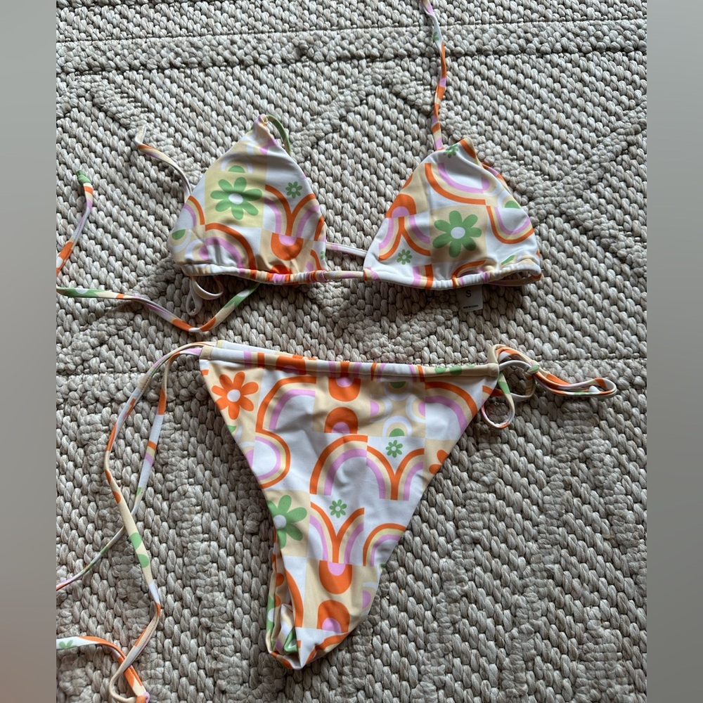 Aurielle Floral and Geometric Bikini Set